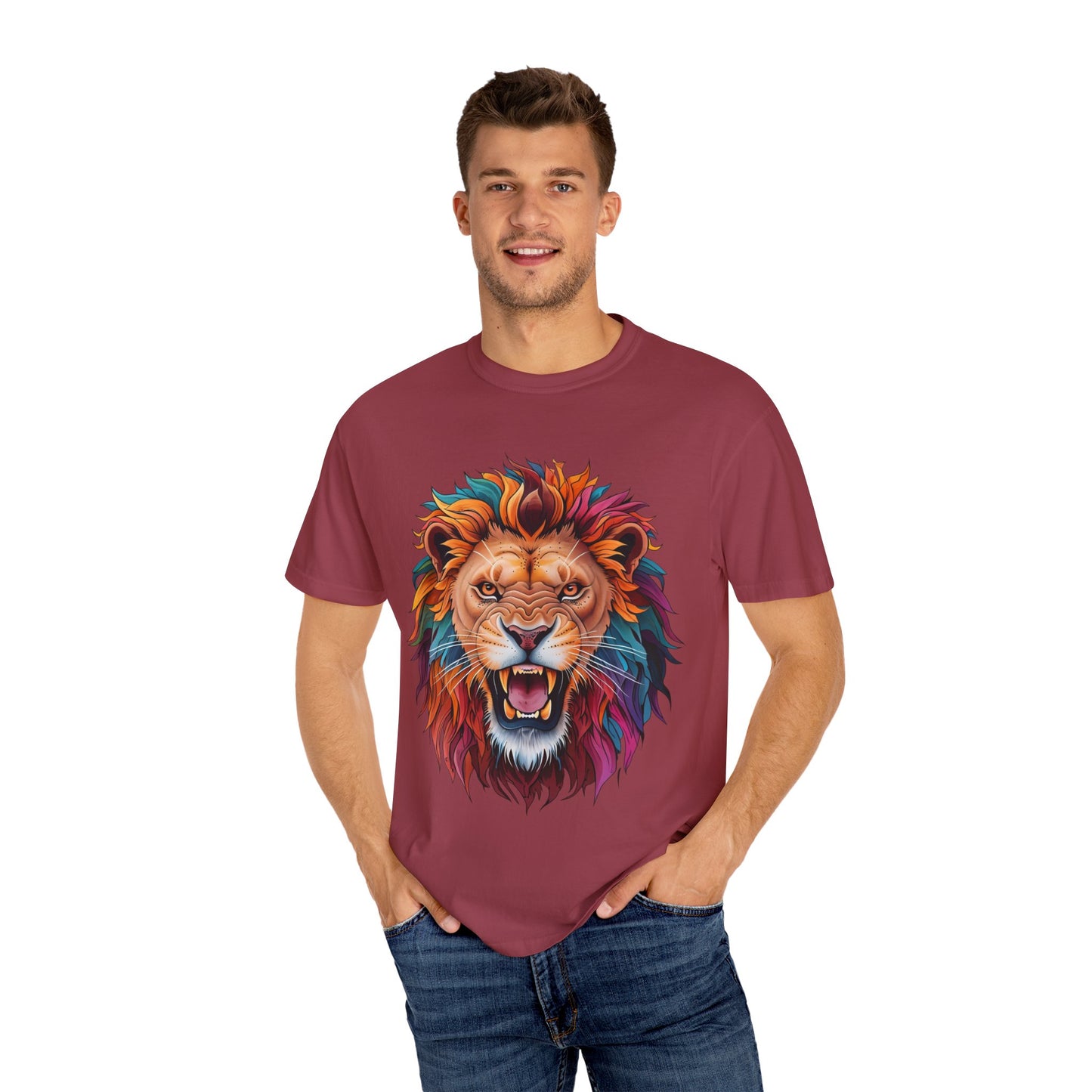 Vibrant Lion Graphic T-Shirt | Unisex Tee for Animal Lovers, Gift for Nature Enthusiasts, Casual Style, Eco-Friendly Apparel