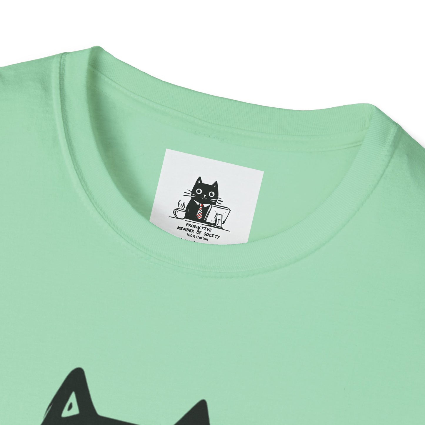 Funny Cat T-Shirt, Cat Lover Gift, Productive Member of Society Tee, Cute Office Humor Shirt, Unisex Softstyle Clothing