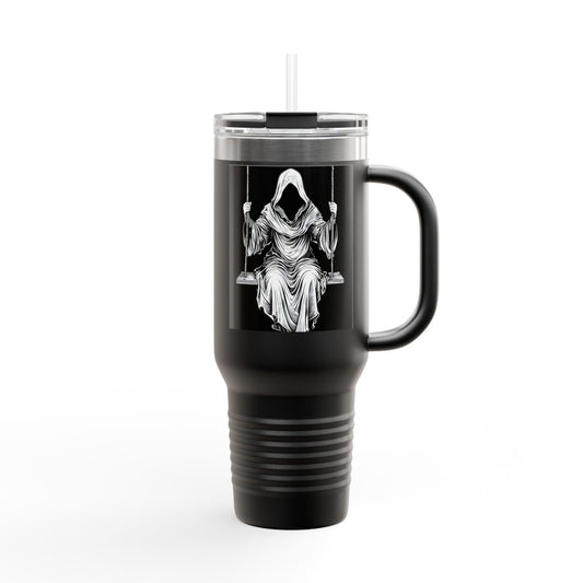 Gothic Insulated Travel Mug, 40oz | Unique Dark Art Mug for Coffee Lovers, Halloween Gift, Road Trip Companion, Custom Travel Tumbler