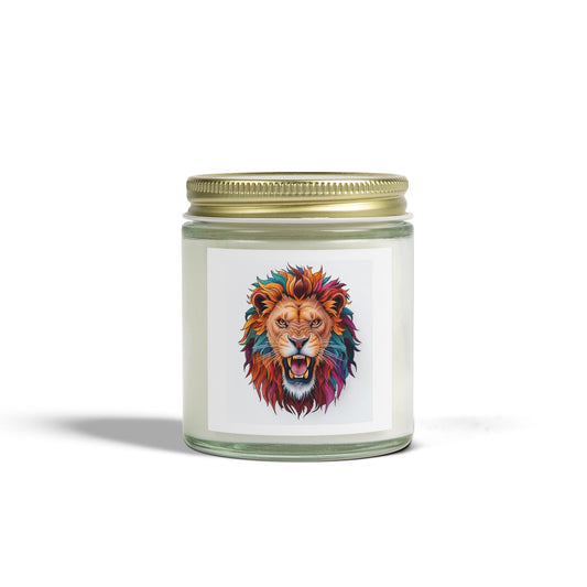 Vibrant Lion Scented Candle | Coconut Apricot Wax | Home Decor, Gift, Aromatherapy, Entertaining, Meditation