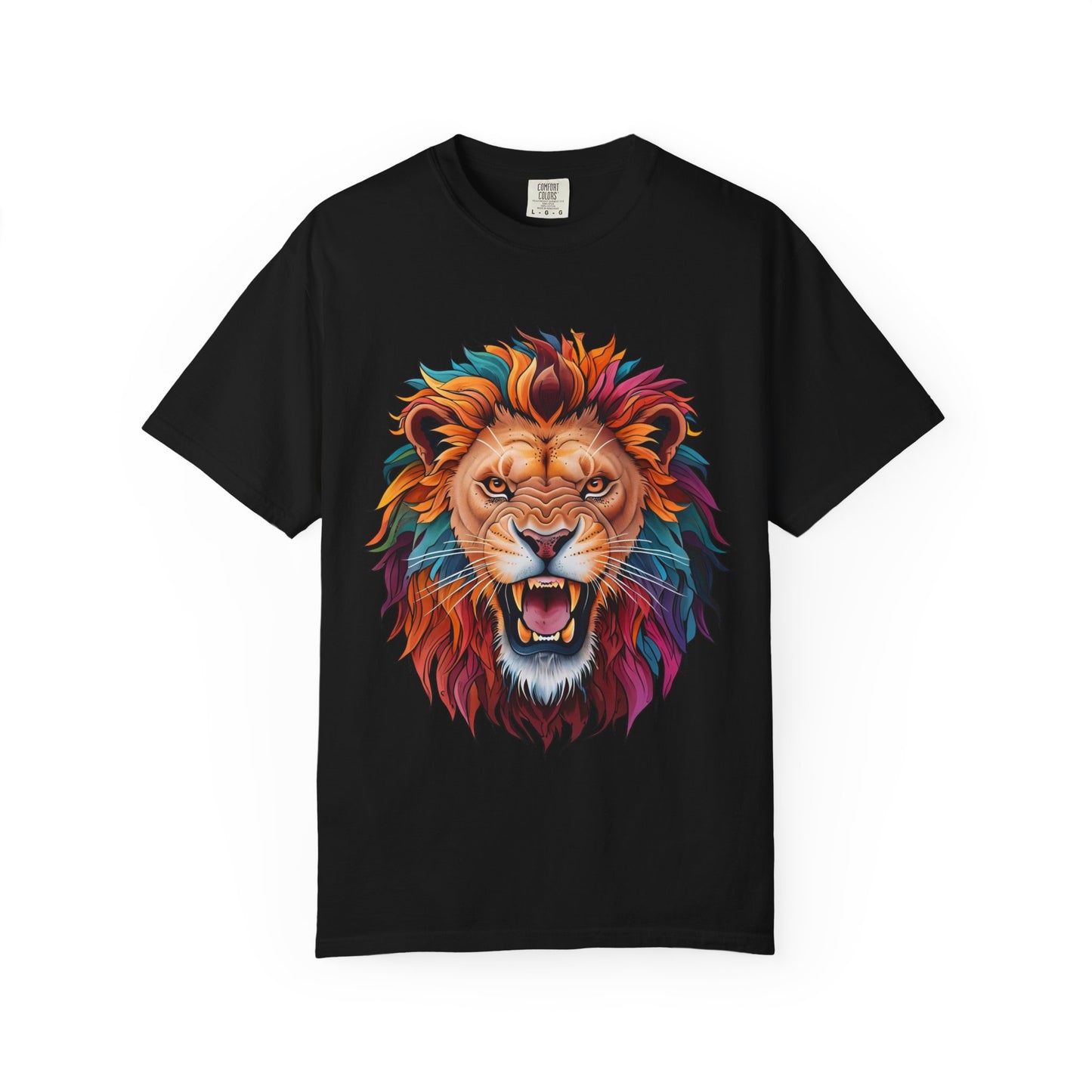 Vibrant Lion Graphic T-Shirt | Unisex Tee for Animal Lovers, Gift for Nature Enthusiasts, Casual Style, Eco-Friendly Apparel