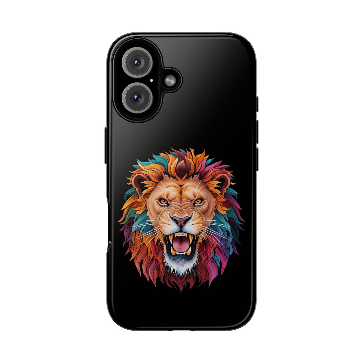 Colorful Lion Phone Case, Tough Cell Phone Cover, Wild Animal Protector, Durable Phone Accessory, Unique Gift for Animal Lovers