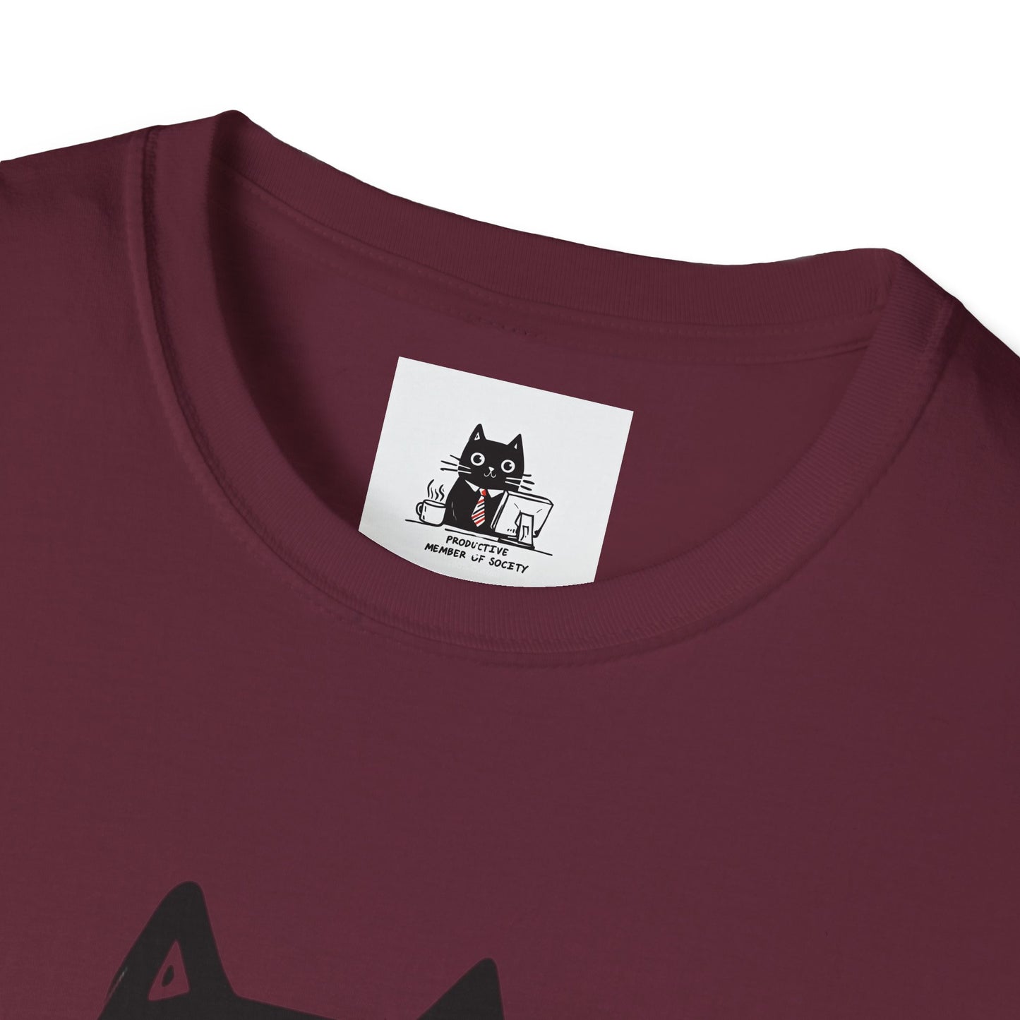 Funny Cat T-Shirt, Cat Lover Gift, Productive Member of Society Tee, Cute Office Humor Shirt, Unisex Softstyle Clothing