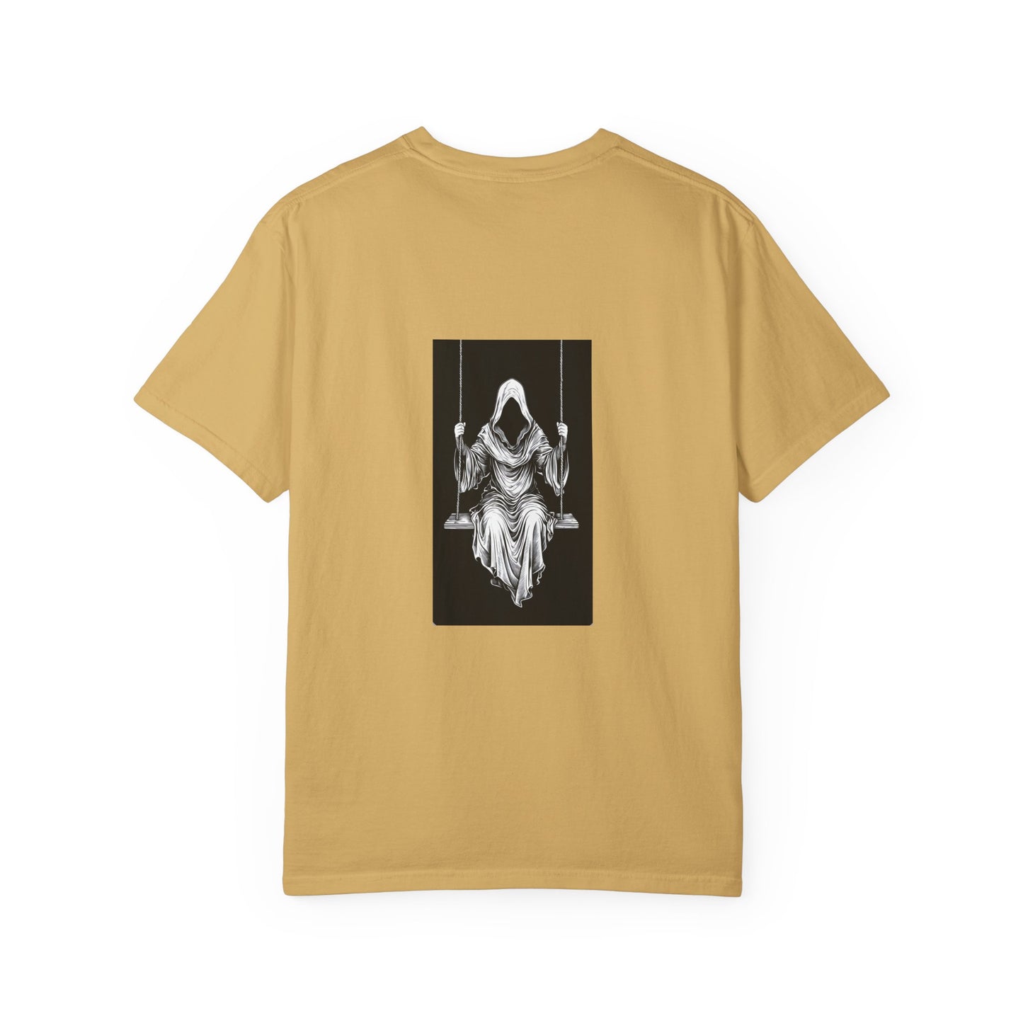 Eerie Swinging Specter T-shirt | Unisex Gothic Apparel, Halloween Costume, Spooky Gift, Unique Graphic Tee, Dark Aesthetic Fashion