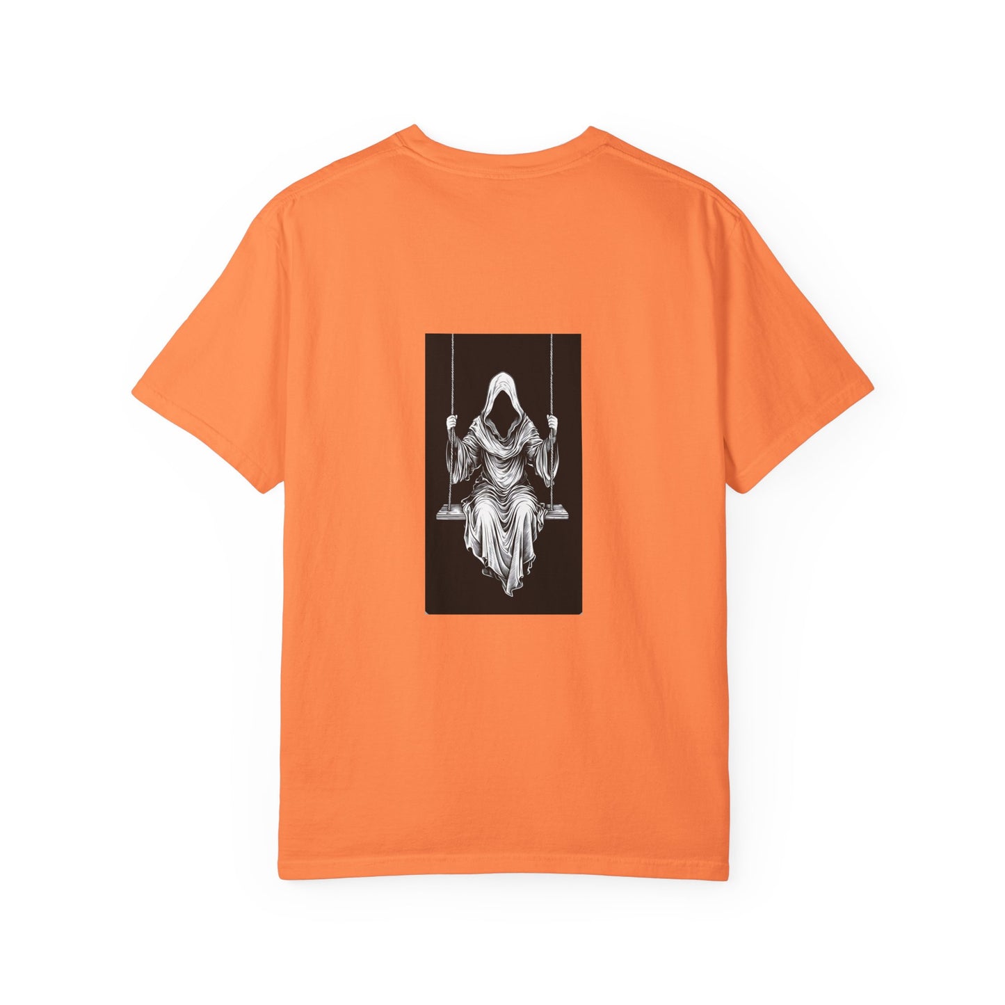 Eerie Swinging Specter T-shirt | Unisex Gothic Apparel, Halloween Costume, Spooky Gift, Unique Graphic Tee, Dark Aesthetic Fashion