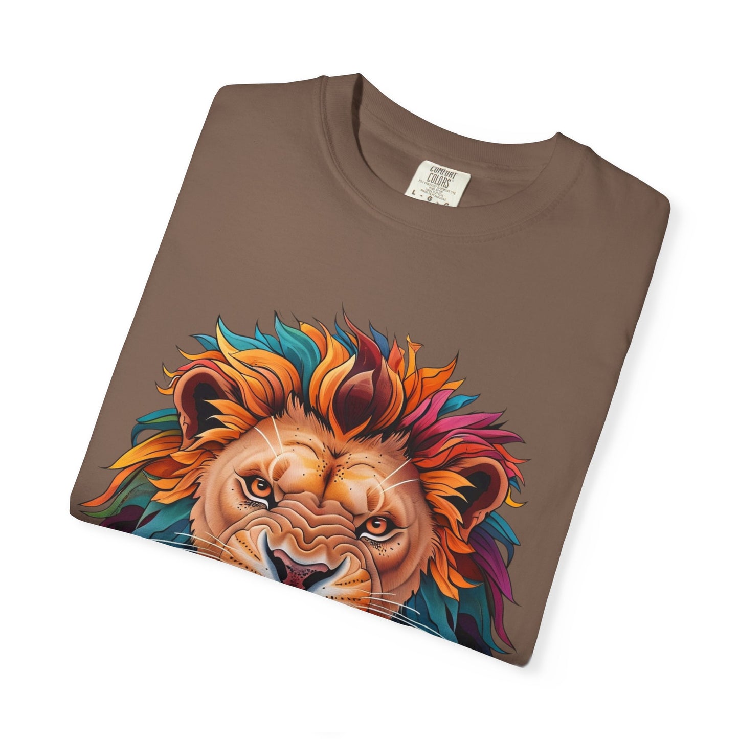 Vibrant Lion Graphic T-Shirt | Unisex Tee for Animal Lovers, Gift for Nature Enthusiasts, Casual Style, Eco-Friendly Apparel