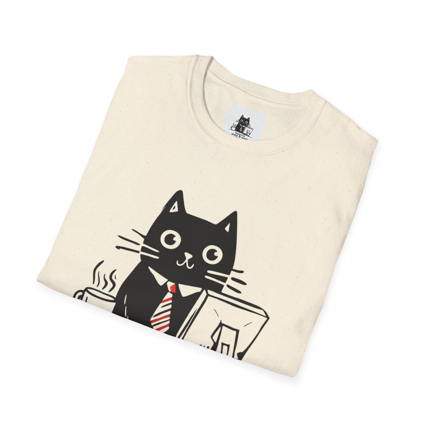 Funny Cat T-Shirt, Cat Lover Gift, Productive Member of Society Tee, Cute Office Humor Shirt, Unisex Softstyle Clothing