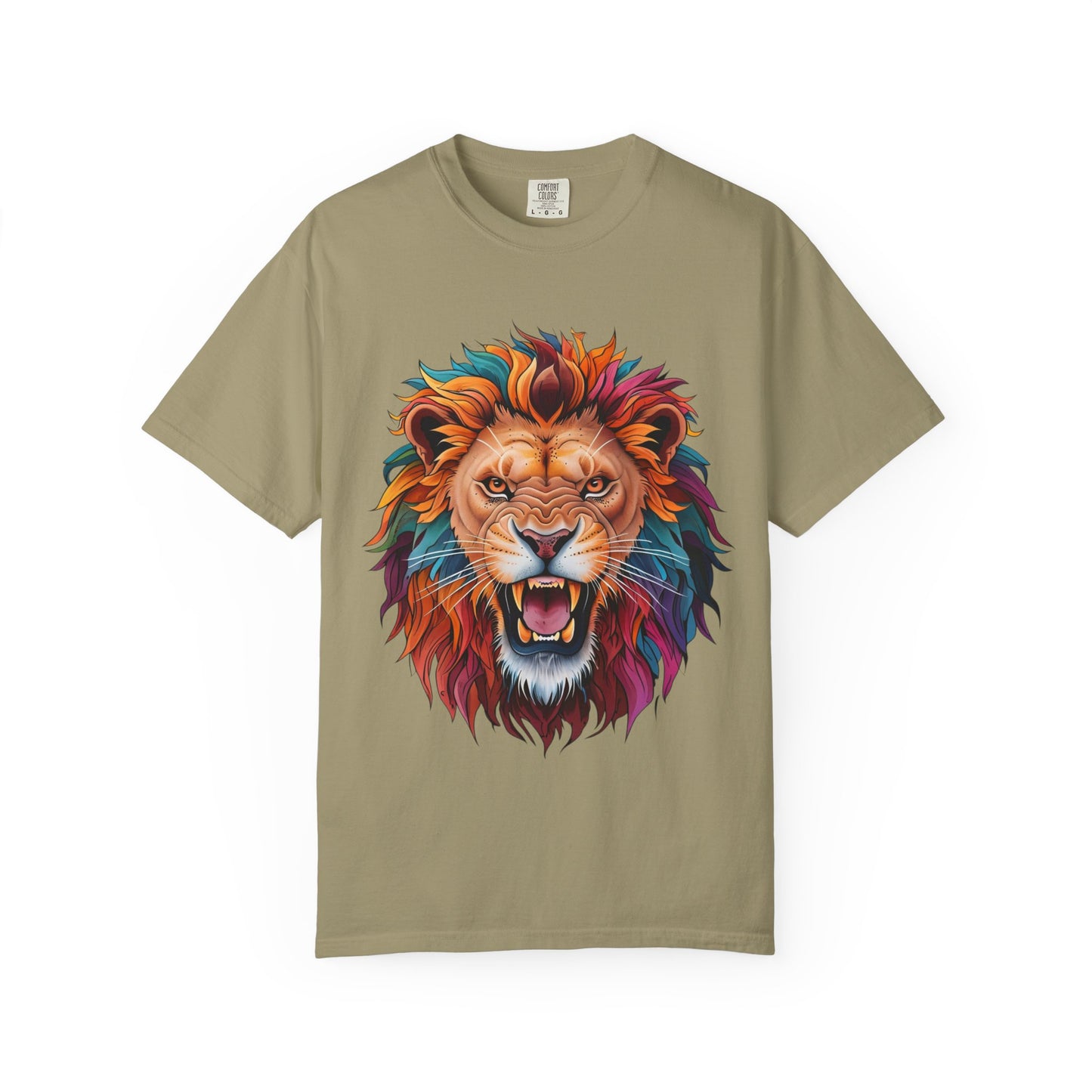 Vibrant Lion Graphic T-Shirt | Unisex Tee for Animal Lovers, Gift for Nature Enthusiasts, Casual Style, Eco-Friendly Apparel