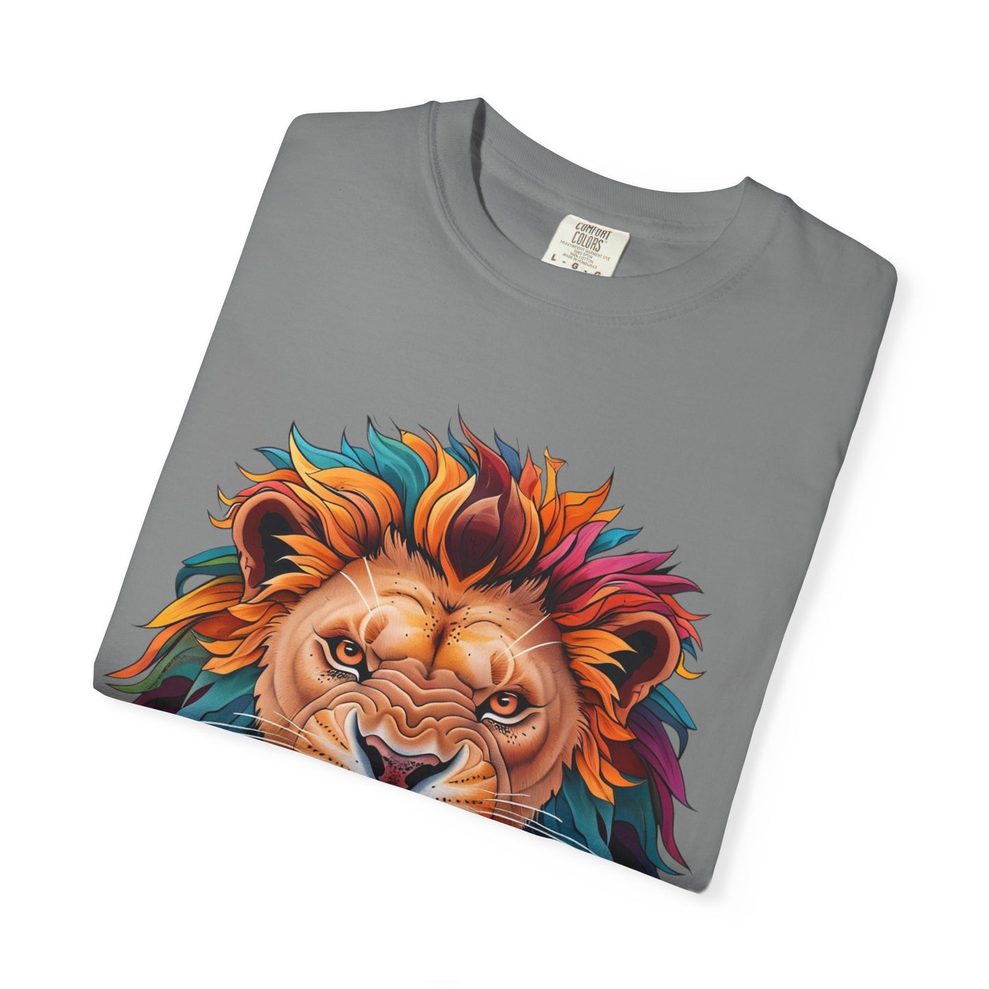 Vibrant Lion Graphic T-Shirt | Unisex Tee for Animal Lovers, Gift for Nature Enthusiasts, Casual Style, Eco-Friendly Apparel