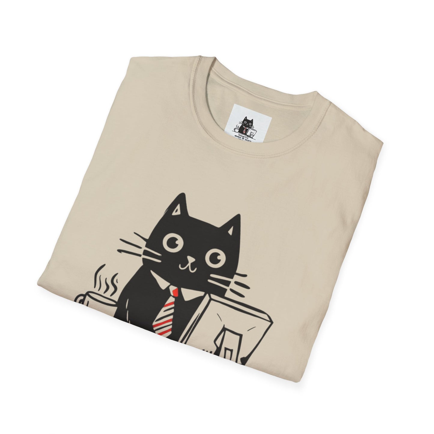 Funny Cat T-Shirt, Cat Lover Gift, Productive Member of Society Tee, Cute Office Humor Shirt, Unisex Softstyle Clothing