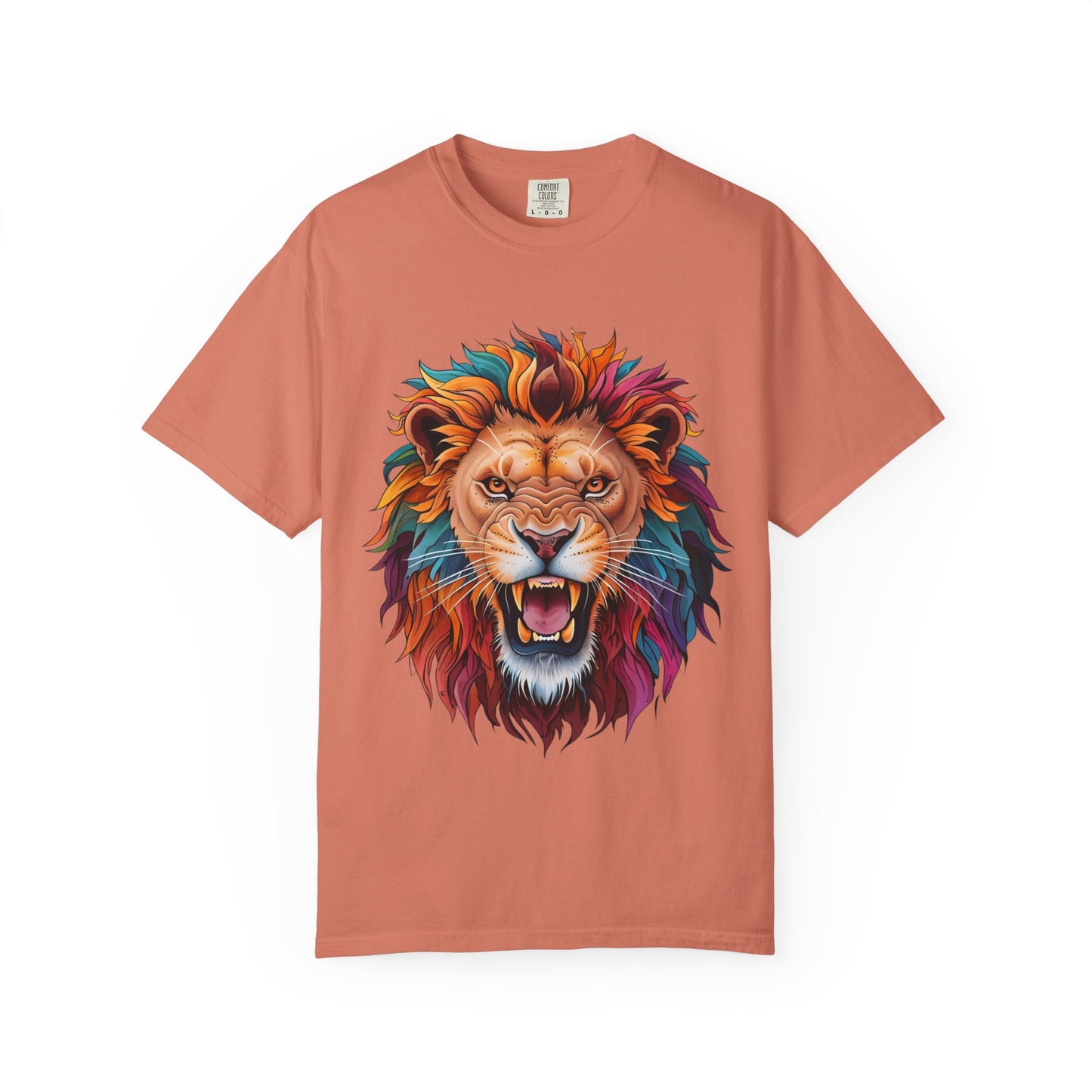 Vibrant Lion Graphic T-Shirt | Unisex Tee for Animal Lovers, Gift for Nature Enthusiasts, Casual Style, Eco-Friendly Apparel