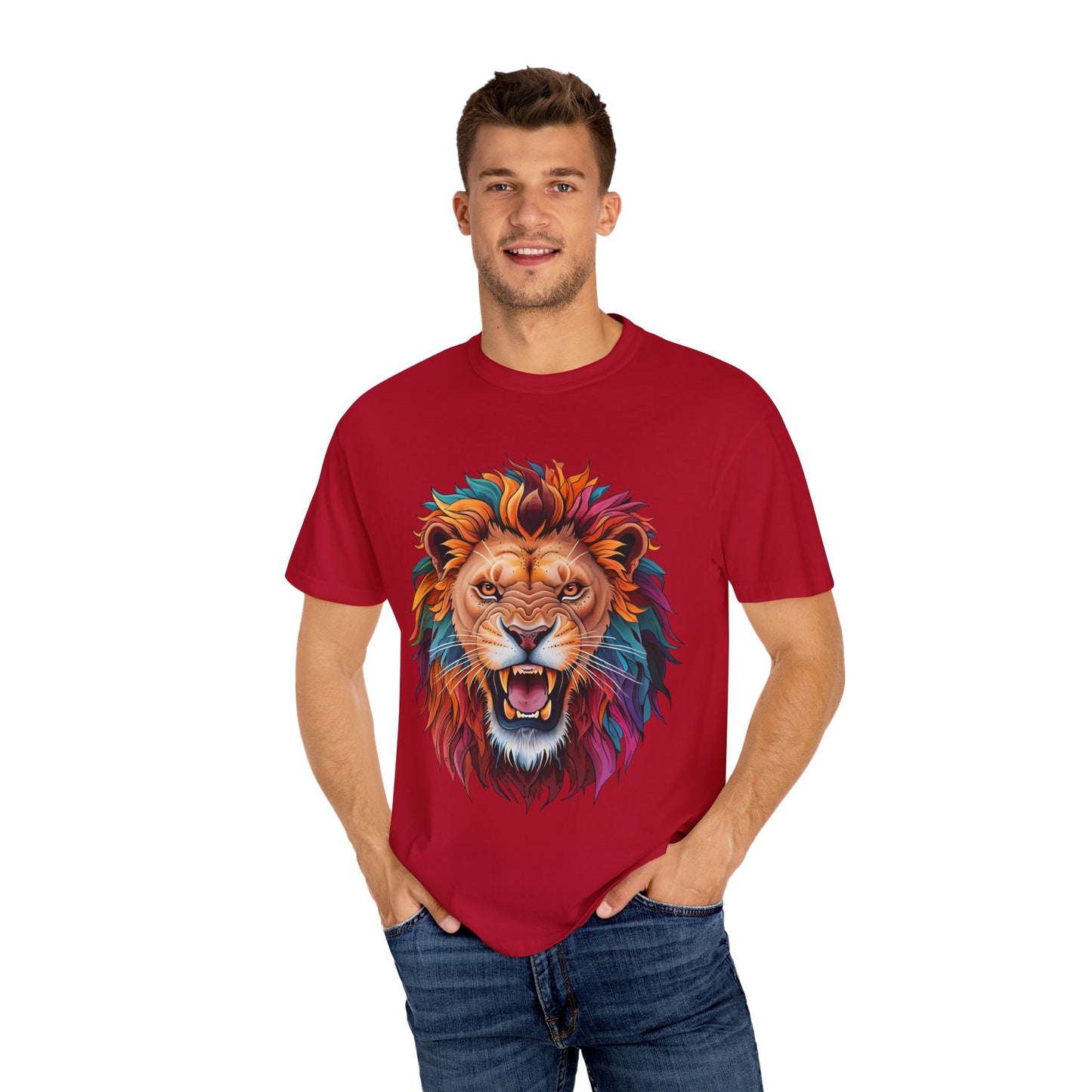 Vibrant Lion Graphic T-Shirt | Unisex Tee for Animal Lovers, Gift for Nature Enthusiasts, Casual Style, Eco-Friendly Apparel