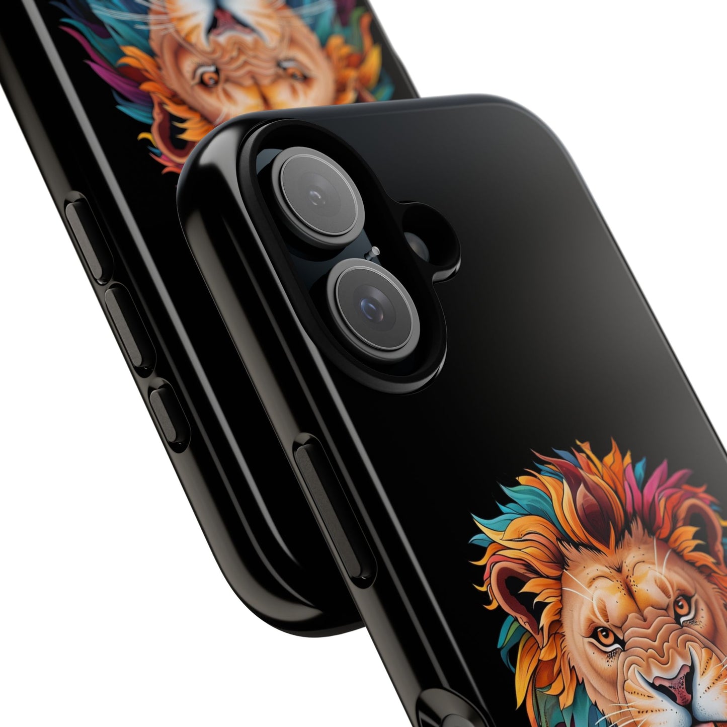 Colorful Lion Phone Case, Tough Cell Phone Cover, Wild Animal Protector, Durable Phone Accessory, Unique Gift for Animal Lovers