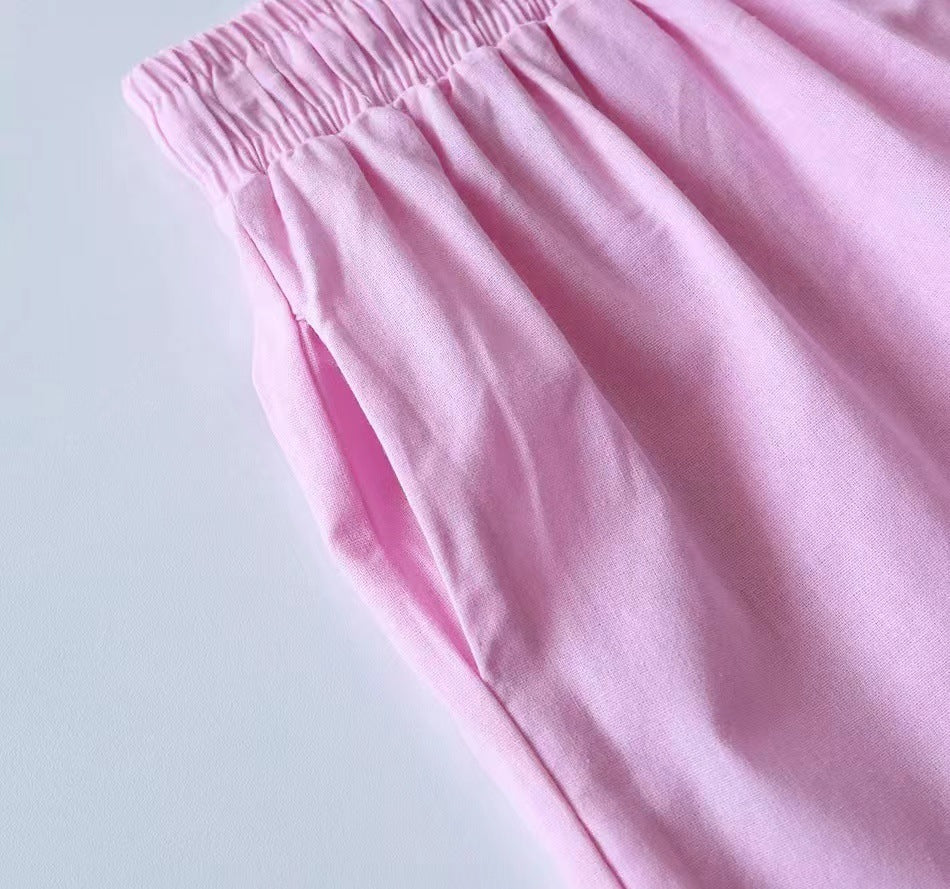 Modest Muslim Women Sets Ensemble Two Pieces Single-Breasted Button Shirt Solid Blouses & Wide-Leg Pants Arab Islam Spring