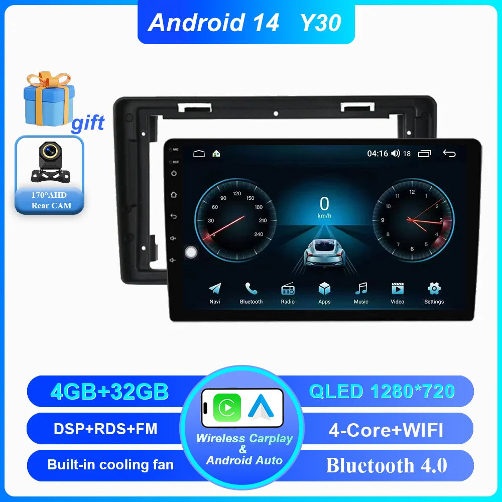 Car DVD Android 14 Radio Stereo For Citroen C2 C3 2001 2002 2003 -2010 Auto Multimedia Player 4G GPS Navigation Bluetooth WIFI
