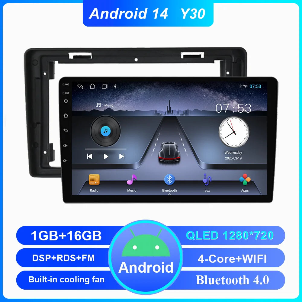Car DVD Android 14 Radio Stereo For Citroen C2 C3 2001 2002 2003 -2010 Auto Multimedia Player 4G GPS Navigation Bluetooth WIFI