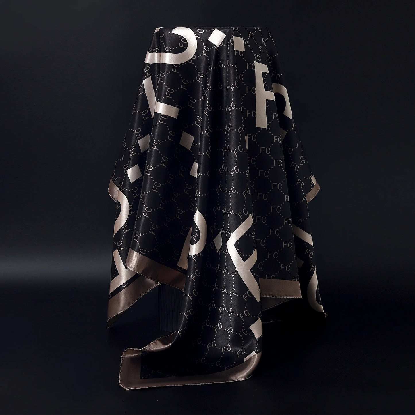 Fashion Square Silk Scarf Women Headband 90*90cm Print Neck Scarfs Office Hair Band Hand Kerchief Female Bandana Headwear