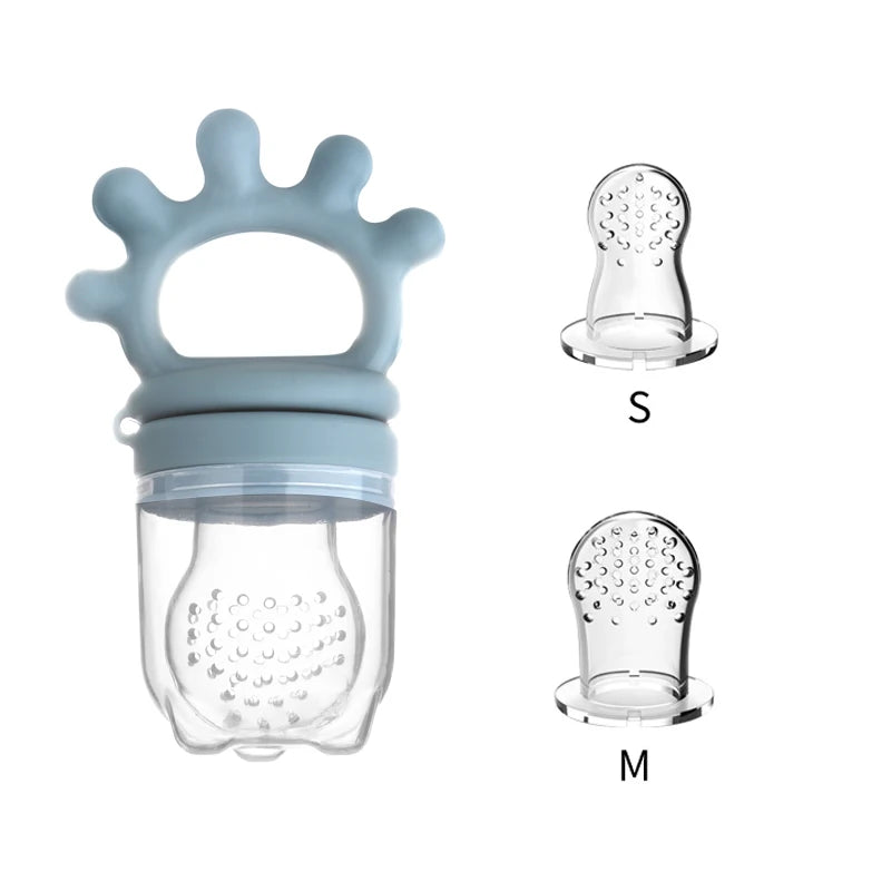 Baby Silicone Fruit Feeder with Cover Baby Mesh Bag Nipple Fresh Food Vegetable Supplement Soother Feeding Teething Pacifier Toy