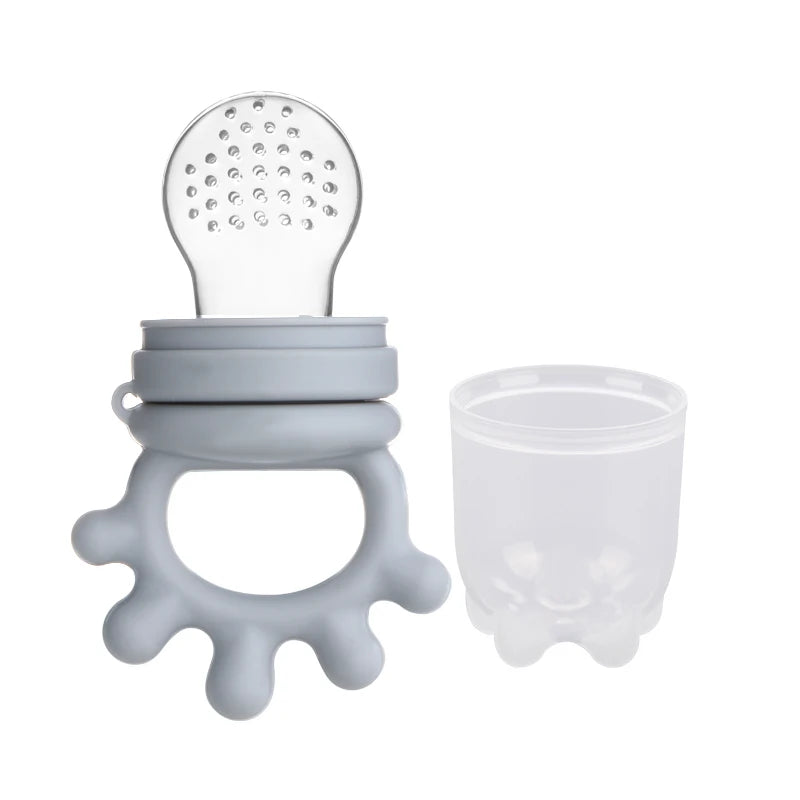 Baby Silicone Fruit Feeder with Cover Baby Mesh Bag Nipple Fresh Food Vegetable Supplement Soother Feeding Teething Pacifier Toy