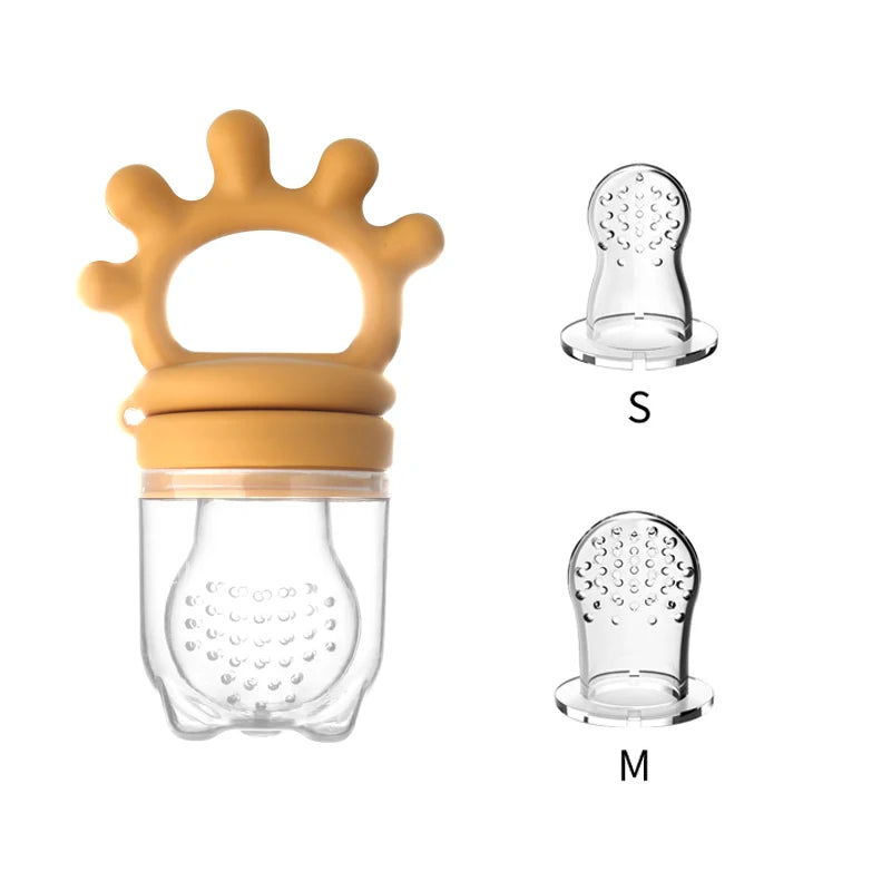 Baby Silicone Fruit Feeder with Cover Baby Mesh Bag Nipple Fresh Food Vegetable Supplement Soother Feeding Teething Pacifier Toy