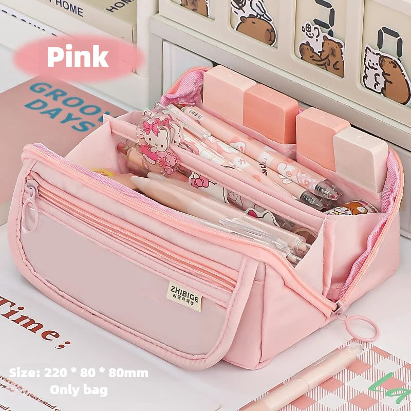Prism Pencil Case Large Capacity Student Stationery Case Pencil Bag High Value Stationery Bag Multi-function Pencil Case