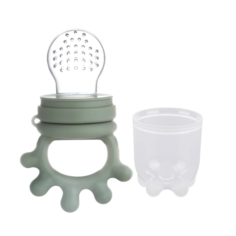 Baby Silicone Fruit Feeder with Cover Baby Mesh Bag Nipple Fresh Food Vegetable Supplement Soother Feeding Teething Pacifier Toy