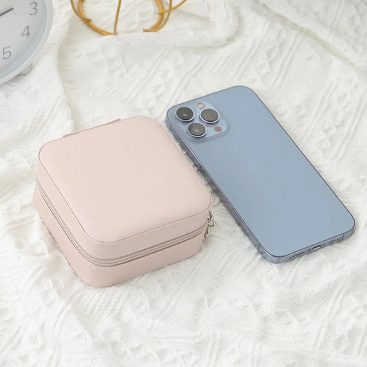 1pc Portable Jewelry Storage Box Home Travel Earrings Necklace Ring Jewelry Box Mini Layered Jewelry Display Case