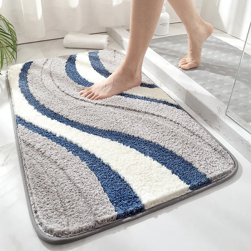 VIKANA Imitation Cashmere Bathroom Floor Carpet Water-Absorbing And Anti-Slip Toilet Floor Mat, And Home Decoration