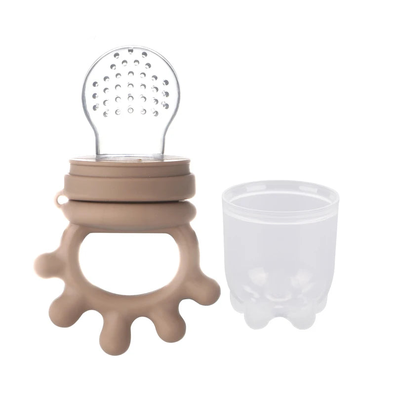 Baby Silicone Fruit Feeder with Cover Baby Mesh Bag Nipple Fresh Food Vegetable Supplement Soother Feeding Teething Pacifier Toy