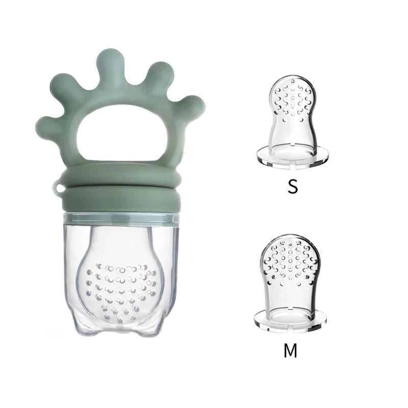 Baby Silicone Fruit Feeder with Cover Baby Mesh Bag Nipple Fresh Food Vegetable Supplement Soother Feeding Teething Pacifier Toy