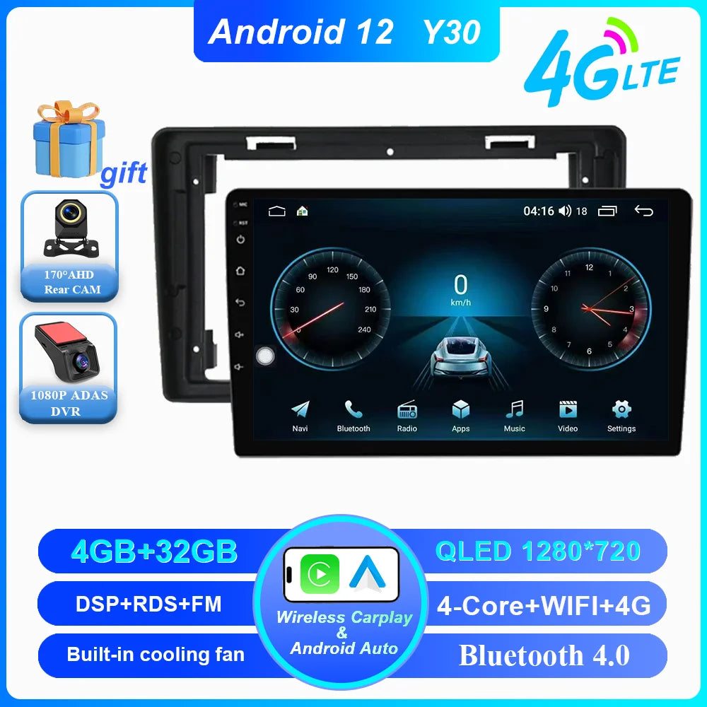 Car DVD Android 14 Radio Stereo For Citroen C2 C3 2001 2002 2003 -2010 Auto Multimedia Player 4G GPS Navigation Bluetooth WIFI