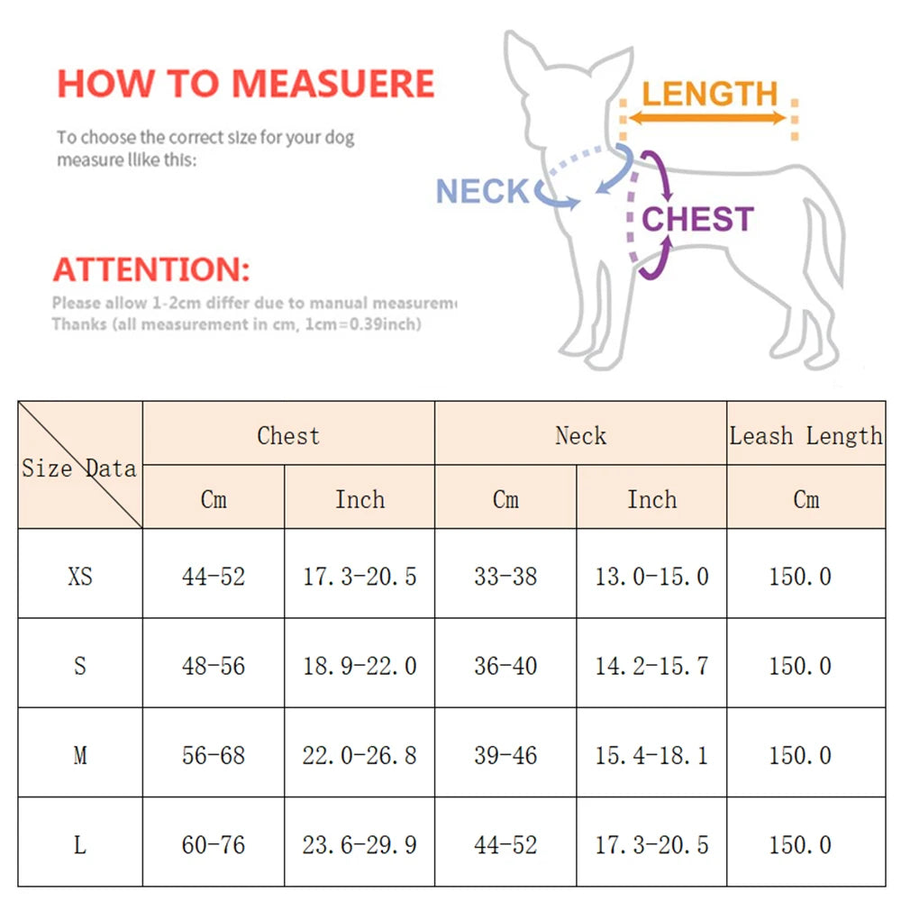 Fashion Printed Puppy Dog Harness and Leash Set Reflective Breathable Pet Outdoor Walking Supplies for Small Medium Dogs