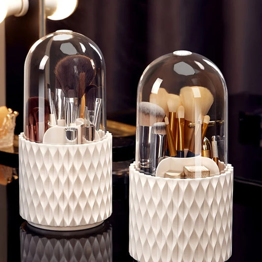 Rotary lid makeup brush storage barrel lipstick cosmetics dustproof storage barrel dormitory desktop simple pencil case