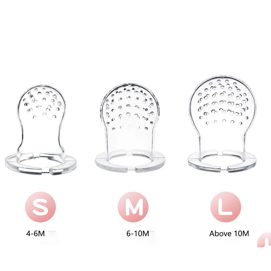 Baby Silicone Fruit Feeder with Cover Baby Mesh Bag Nipple Fresh Food Vegetable Supplement Soother Feeding Teething Pacifier Toy