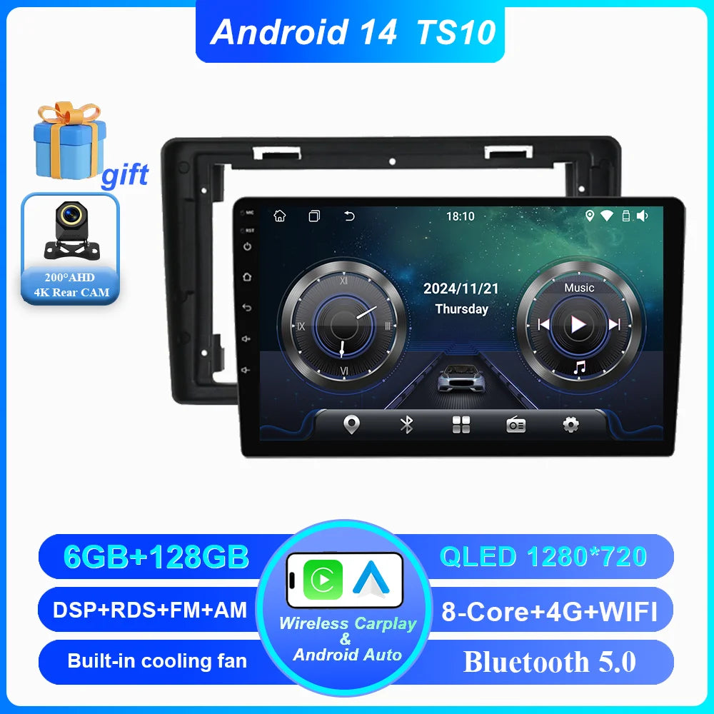Car DVD Android 14 Radio Stereo For Citroen C2 C3 2001 2002 2003 -2010 Auto Multimedia Player 4G GPS Navigation Bluetooth WIFI