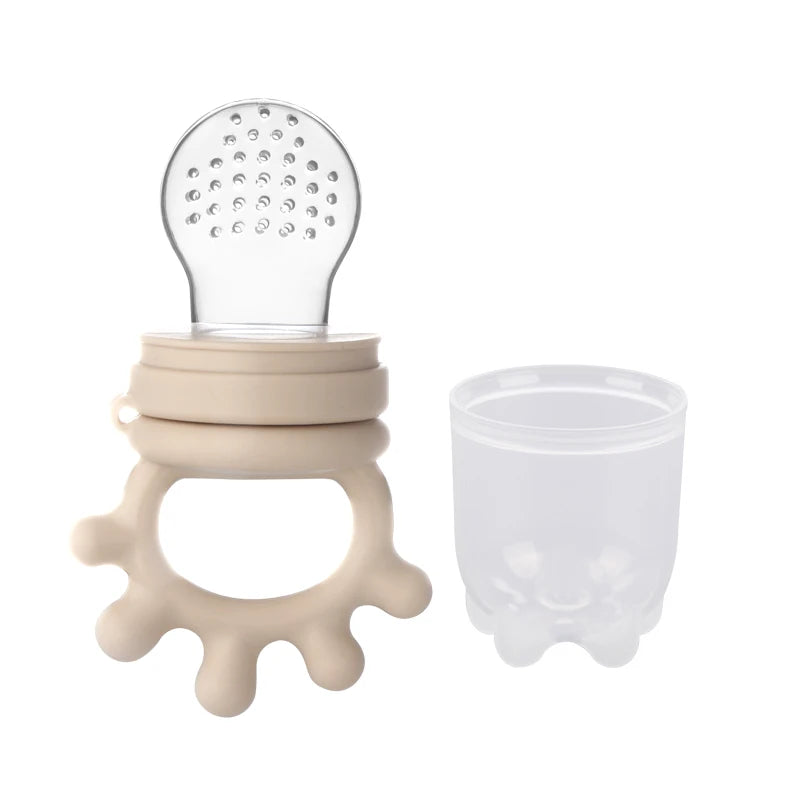 Baby Silicone Fruit Feeder with Cover Baby Mesh Bag Nipple Fresh Food Vegetable Supplement Soother Feeding Teething Pacifier Toy