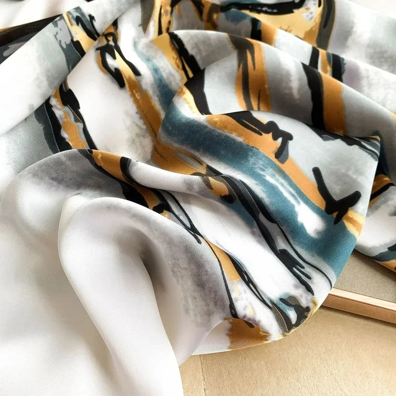 Elegant Silk Scarf for Women – Floral Hijab & Head Wrap