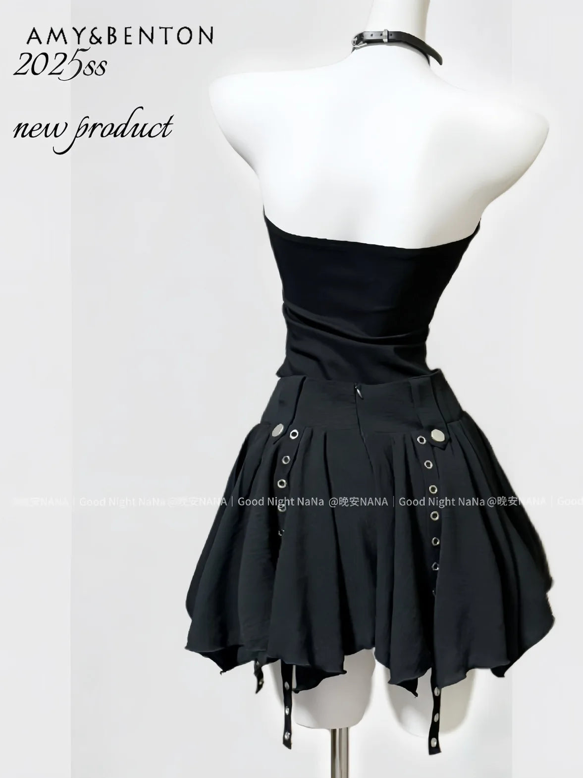 Snake Splicing Chain Tub Top High Waist Slim Mini Skirt Two Piece Sets Womens Outifits