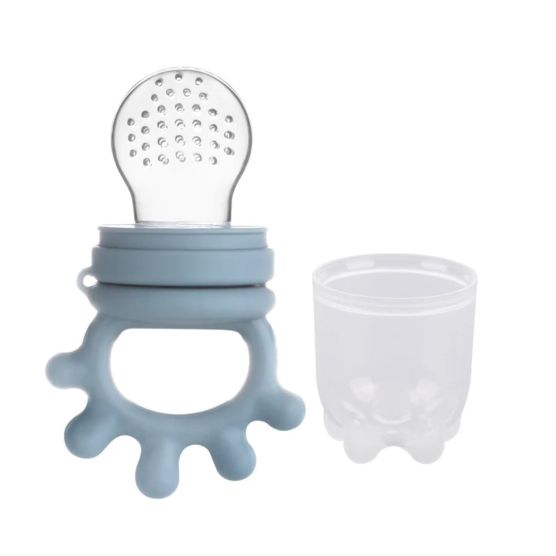 Baby Silicone Fruit Feeder with Cover Baby Mesh Bag Nipple Fresh Food Vegetable Supplement Soother Feeding Teething Pacifier Toy