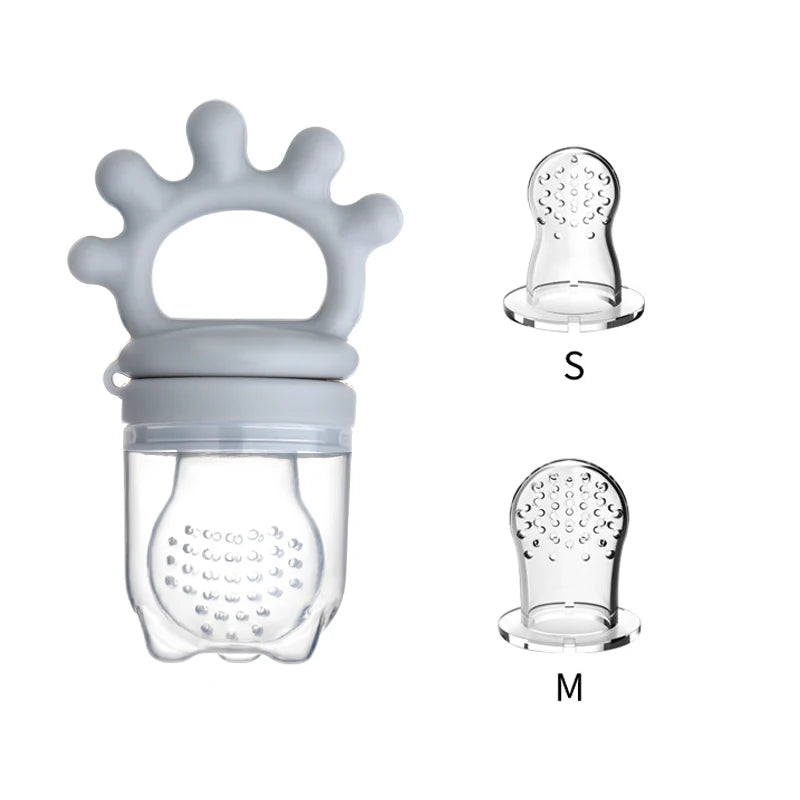 Baby Silicone Fruit Feeder with Cover Baby Mesh Bag Nipple Fresh Food Vegetable Supplement Soother Feeding Teething Pacifier Toy