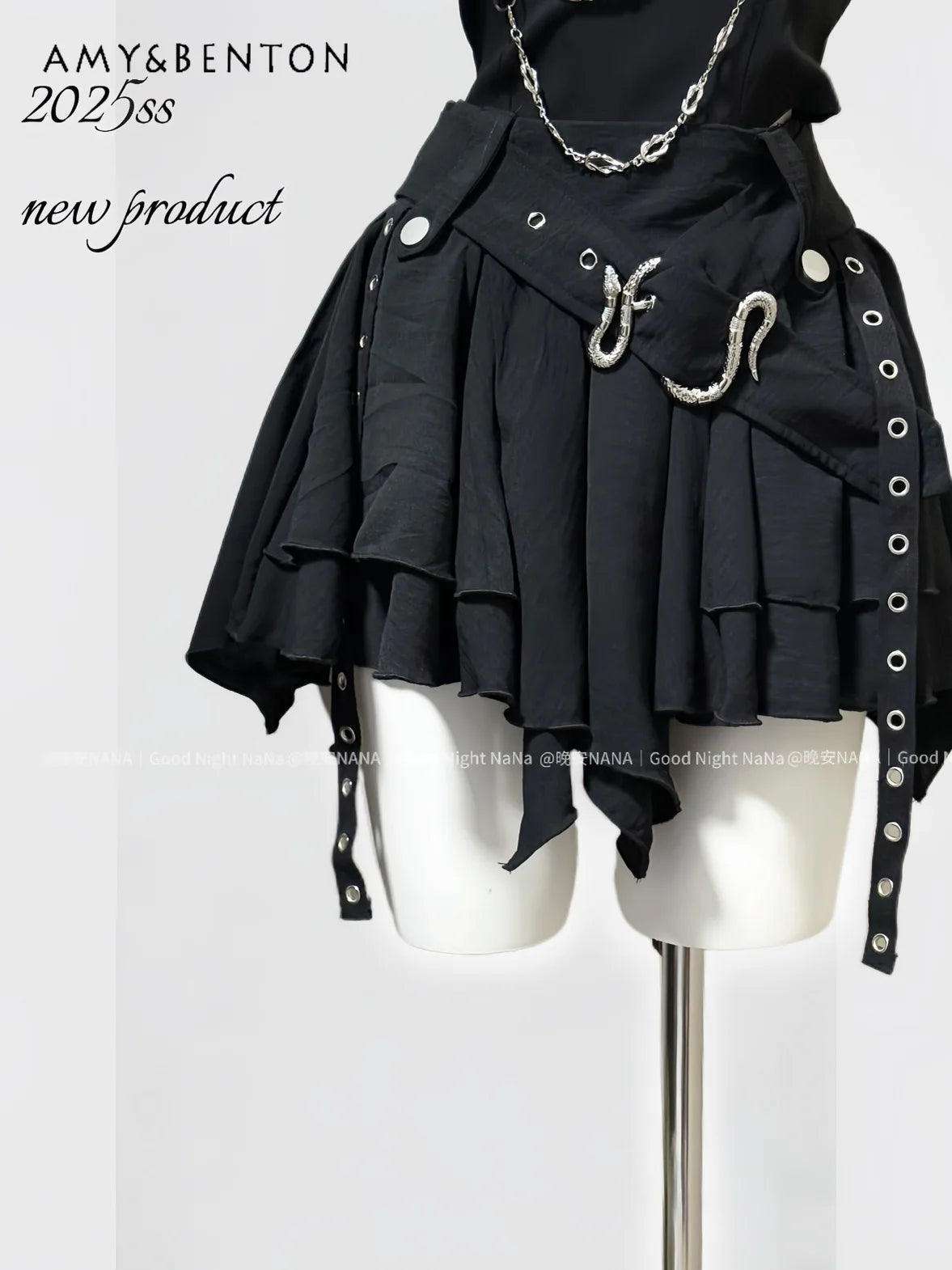 Snake Splicing Chain Tub Top High Waist Slim Mini Skirt Two Piece Sets Womens Outifits