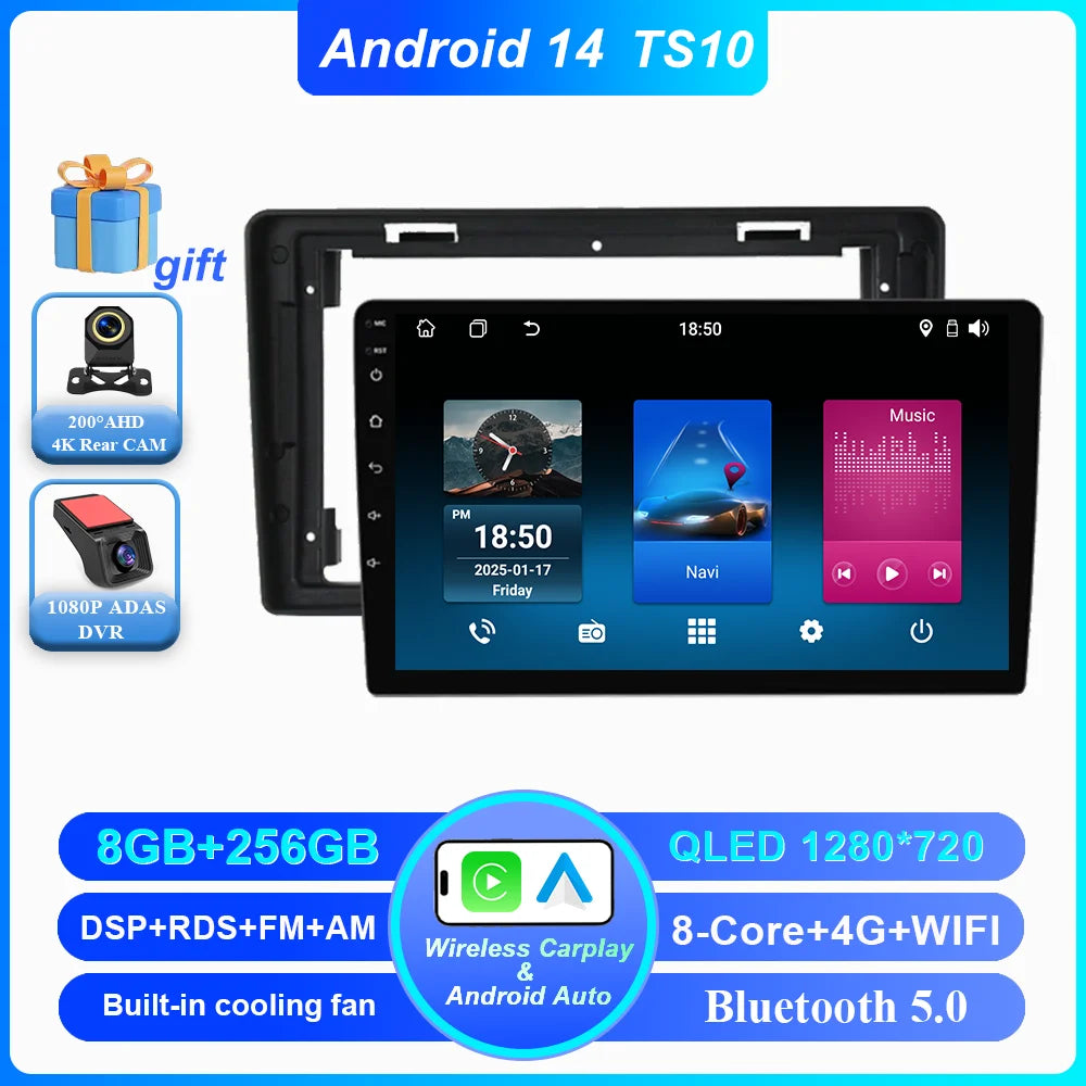 Car DVD Android 14 Radio Stereo For Citroen C2 C3 2001 2002 2003 -2010 Auto Multimedia Player 4G GPS Navigation Bluetooth WIFI