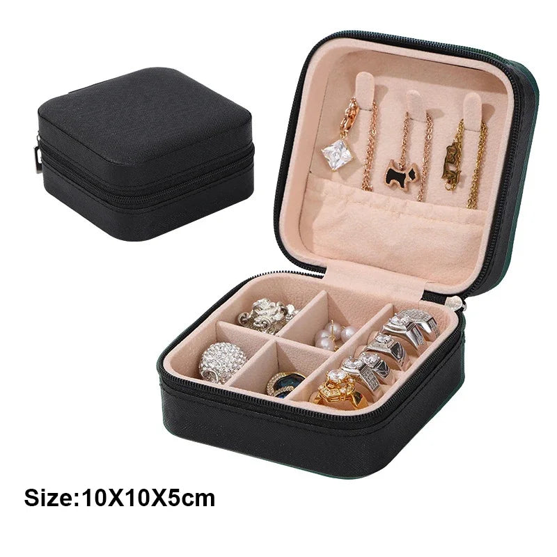 1pc Portable Jewelry Storage Box Home Travel Earrings Necklace Ring Jewelry Box Mini Layered Jewelry Display Case