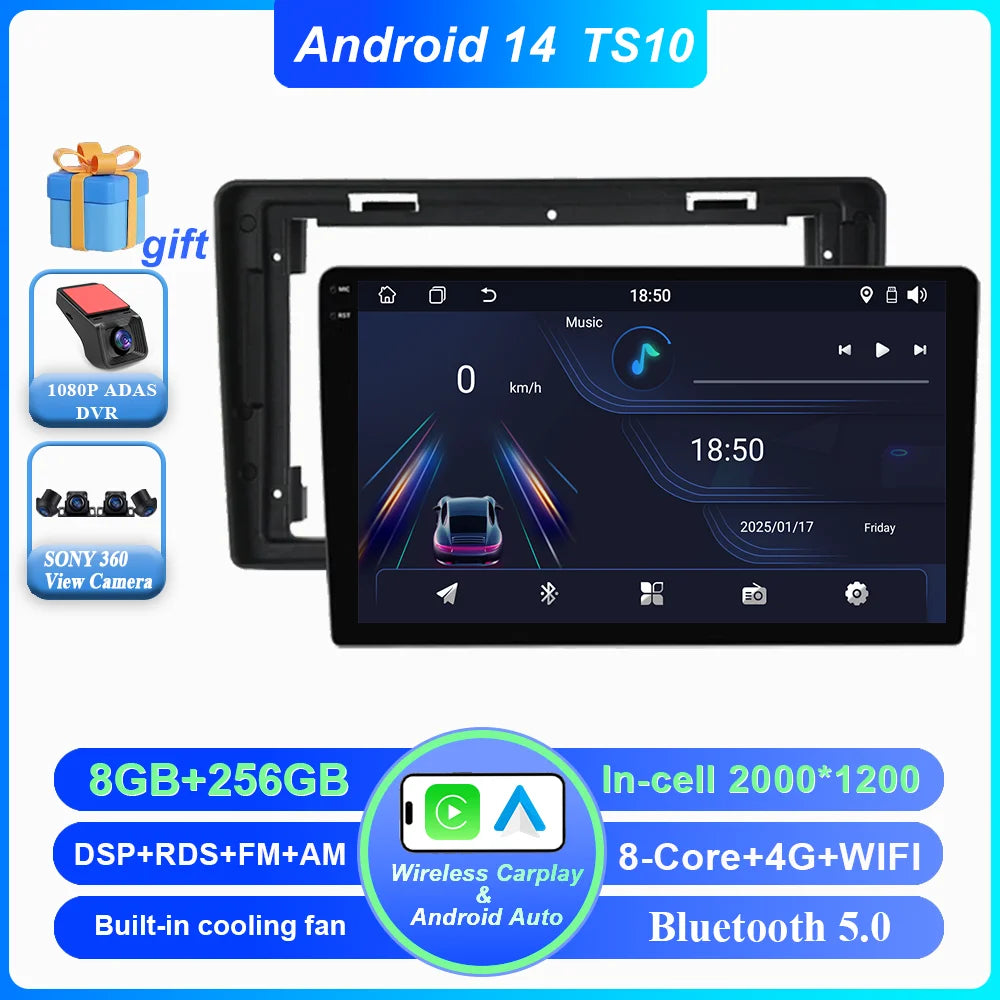 Car DVD Android 14 Radio Stereo For Citroen C2 C3 2001 2002 2003 -2010 Auto Multimedia Player 4G GPS Navigation Bluetooth WIFI