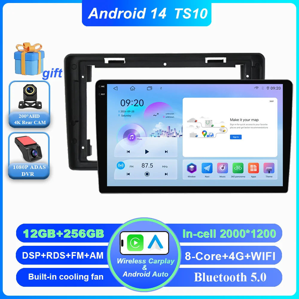 Car DVD Android 14 Radio Stereo For Citroen C2 C3 2001 2002 2003 -2010 Auto Multimedia Player 4G GPS Navigation Bluetooth WIFI
