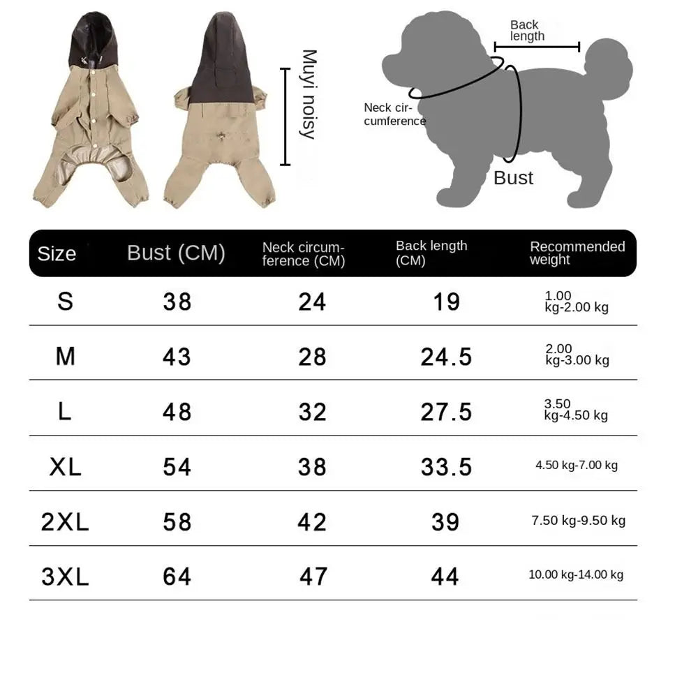 Pet Clothing Reflective Dog Raincoat Waterproof High-Visibility Pet Rain Jacket Breathable Dustproof Assault Suit for Dogs Pet