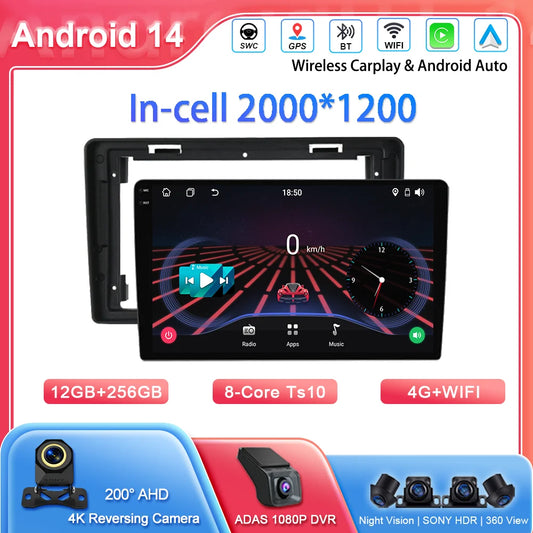 Car DVD Android 14 Radio Stereo For Citroen C2 C3 2001 2002 2003 -2010 Auto Multimedia Player 4G GPS Navigation Bluetooth WIFI