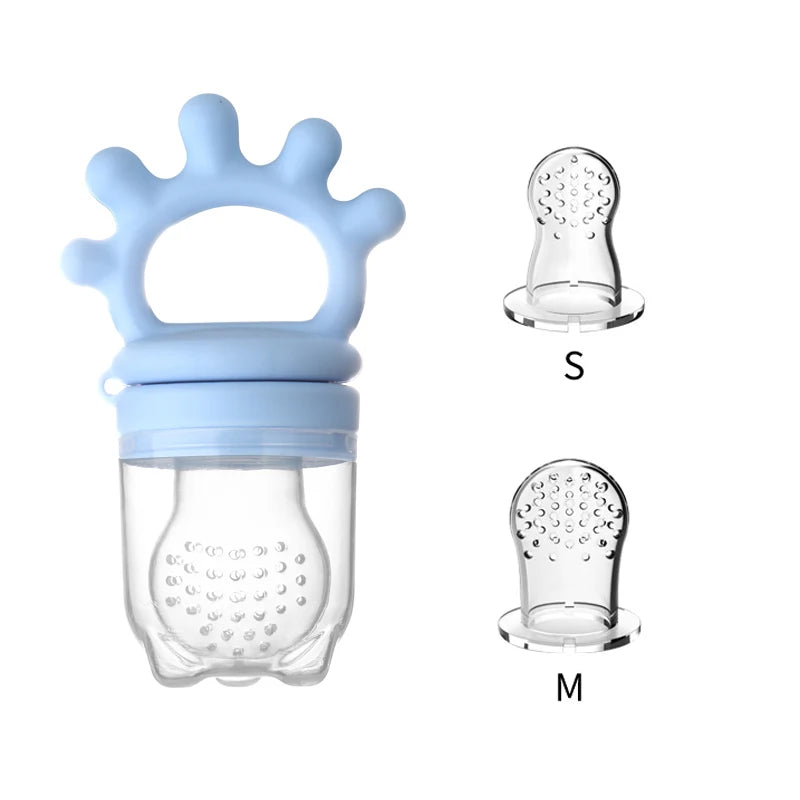 Baby Silicone Fruit Feeder with Cover Baby Mesh Bag Nipple Fresh Food Vegetable Supplement Soother Feeding Teething Pacifier Toy