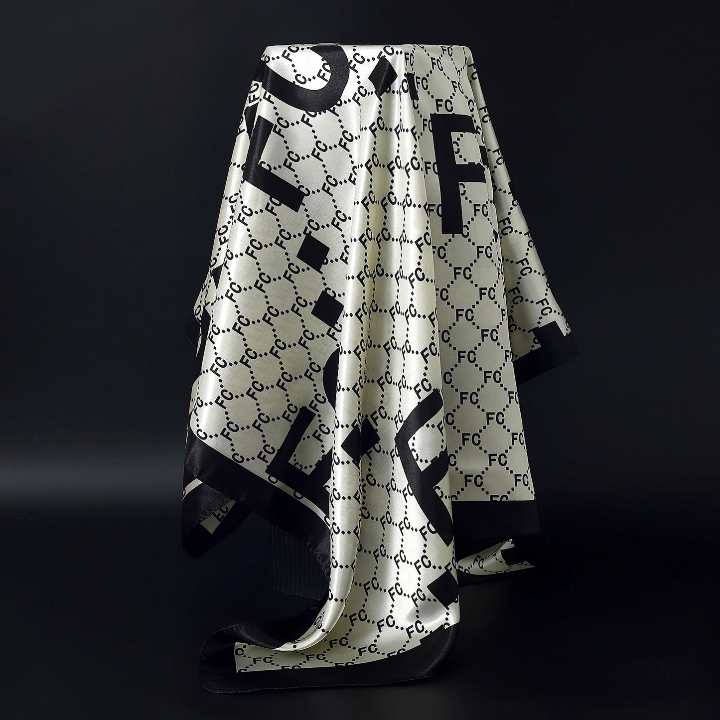 Fashion Square Silk Scarf Women Headband 90*90cm Print Neck Scarfs Office Hair Band Hand Kerchief Female Bandana Headwear