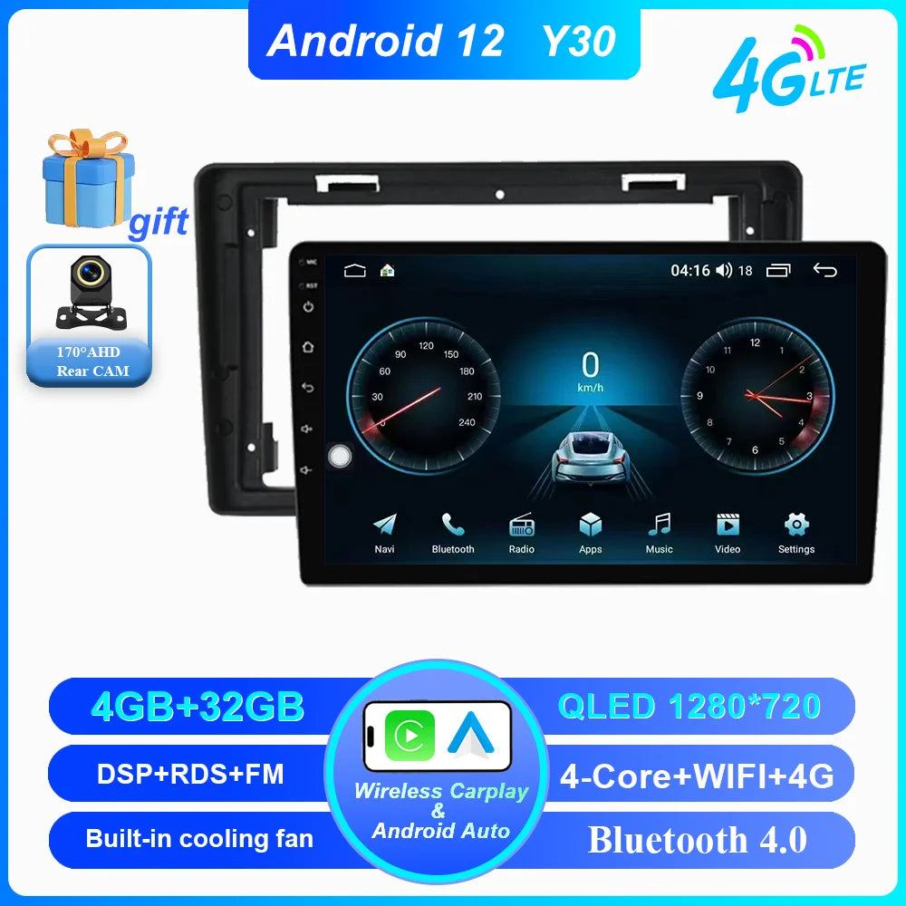 Car DVD Android 14 Radio Stereo For Citroen C2 C3 2001 2002 2003 -2010 Auto Multimedia Player 4G GPS Navigation Bluetooth WIFI